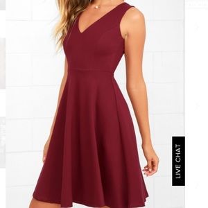 Lulus Burgandy Midi Dress